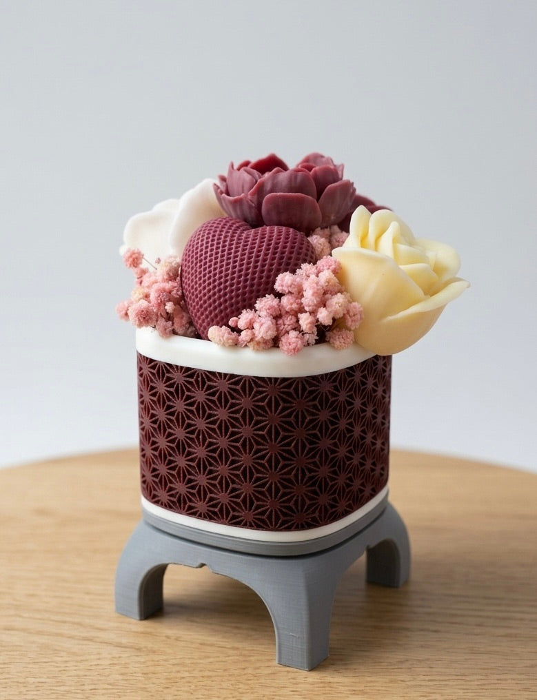 Wax Flower Arrangement — Small | Burgundy and White