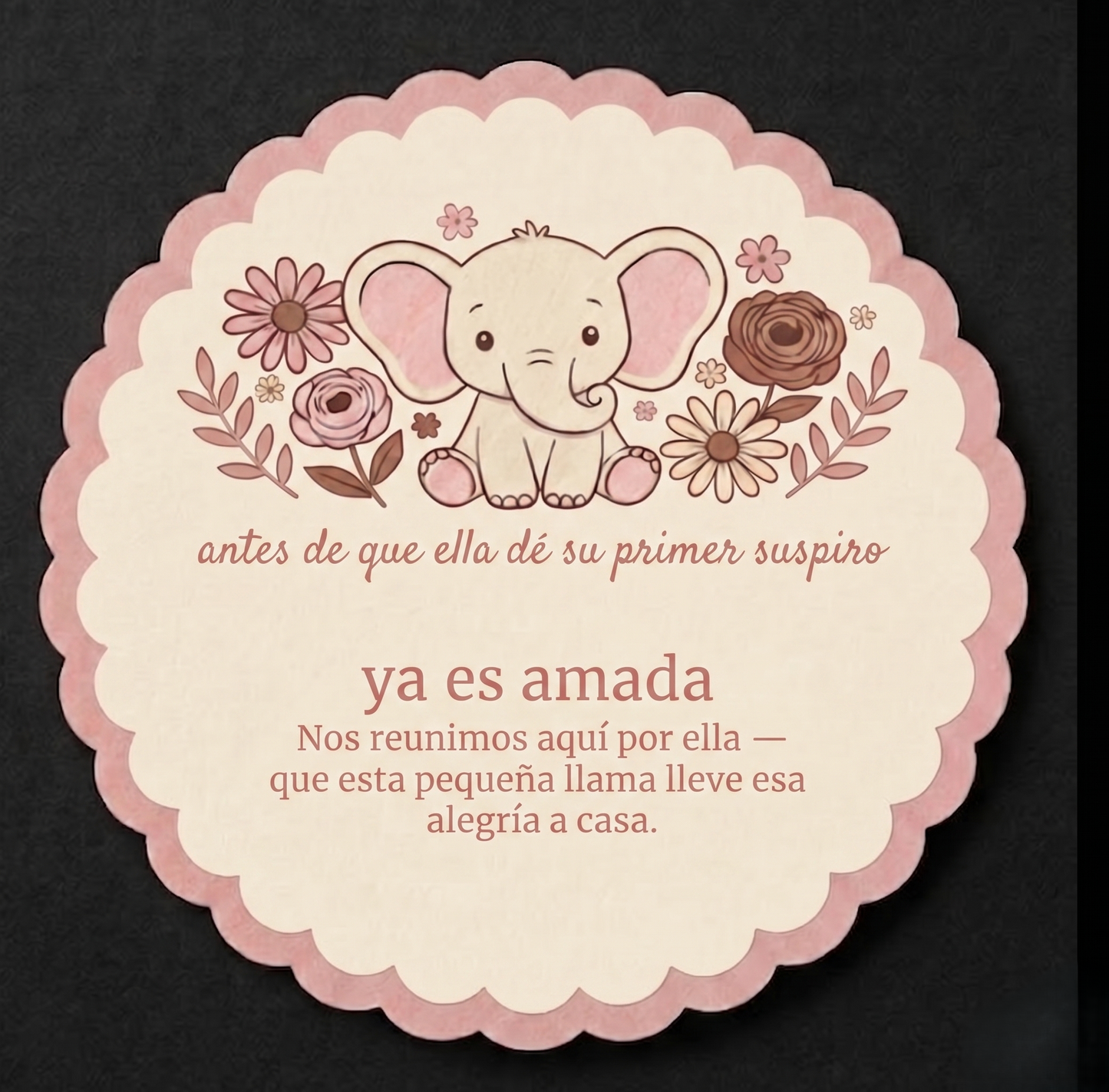 Baby Elephant Girl Baby Shower Candle Favors | Set of 10 | Pink Glass Jar | Personalized Candles | English & Spanish