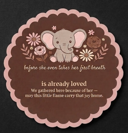 Baby Elephant Girl Baby Shower Candle Favors | Set of 10 | Pink Glass Jar | Personalized Candles | English & Spanish