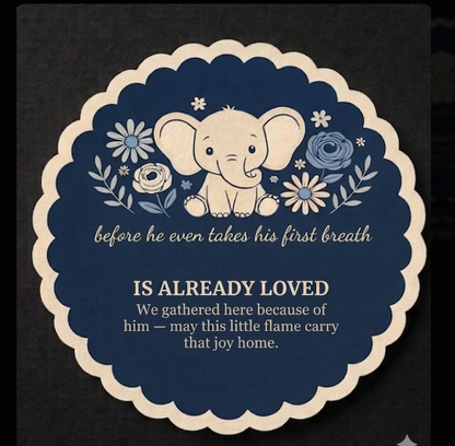 Baby Elephant Boy Baby Shower Candle Favors | Set of 10 Personalized Candles | Custom Wax Color & Scent