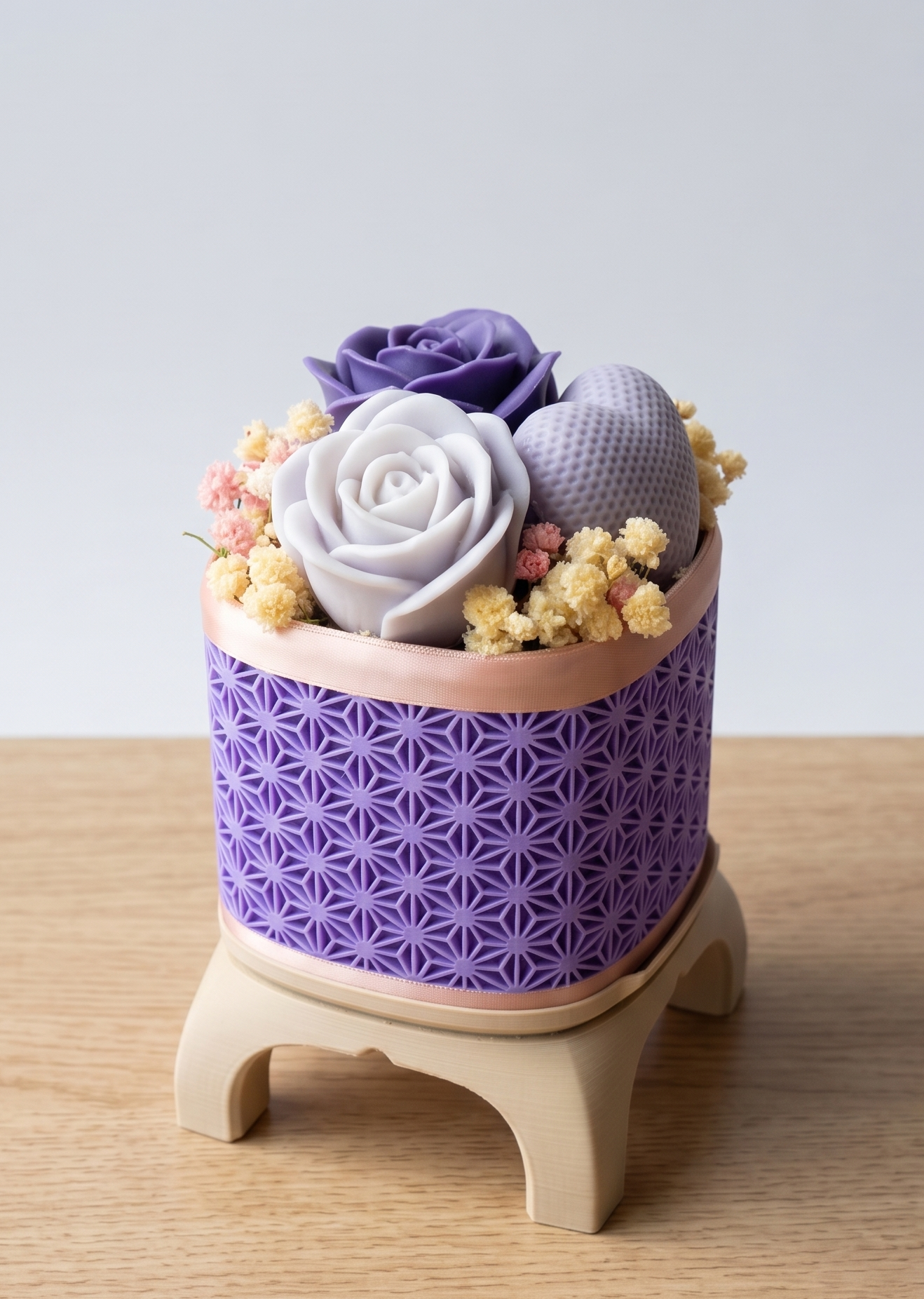 Wax Flower Arrangement — Small | Purple Rose Gold