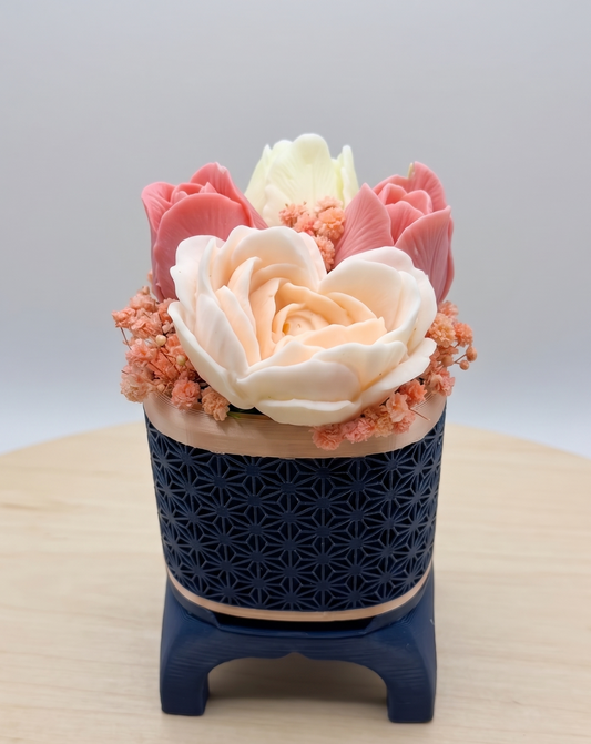 Wax Flower Arrangement — Small | Blue Rose Gold