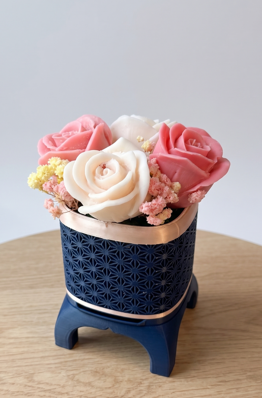 Wax Flower Arrangement — Small | Blue Rose Gold | Roses Collection