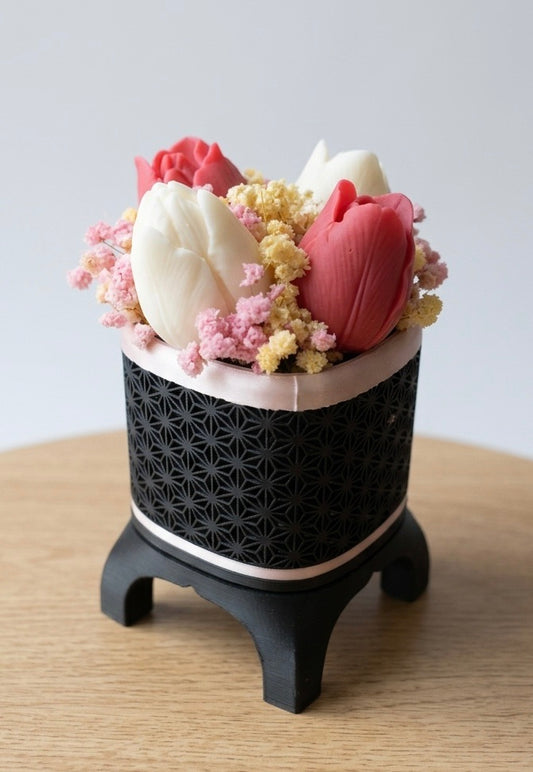 Wax Flower Arrangement — Small | Black Rose Gold | Tulip Collection