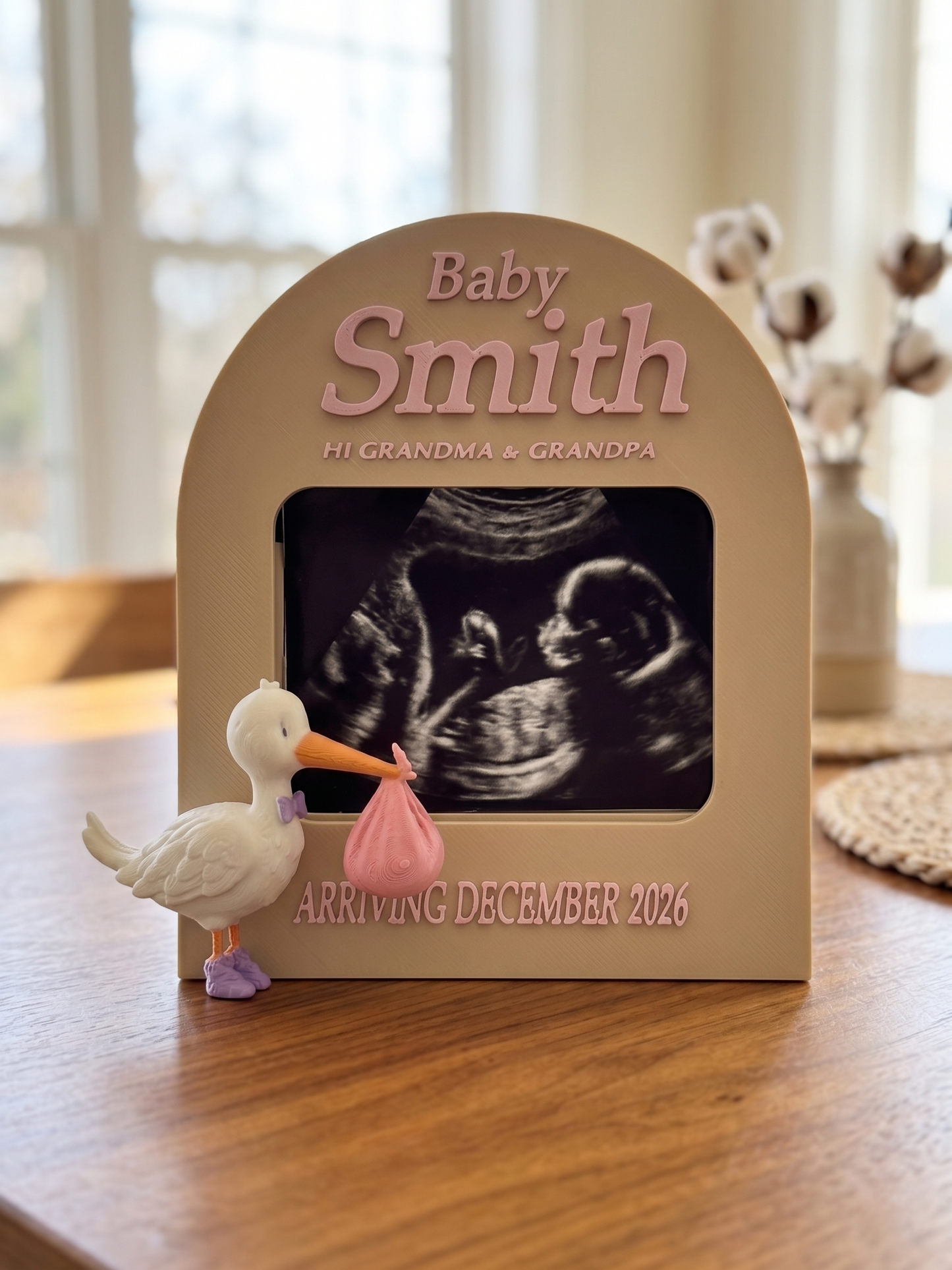 Personalized Ultrasound Fridge Magnet Frame | Custom Sonogram Pregnancy Announcement Keepsake, Baby Reveal Gift for Grandparents