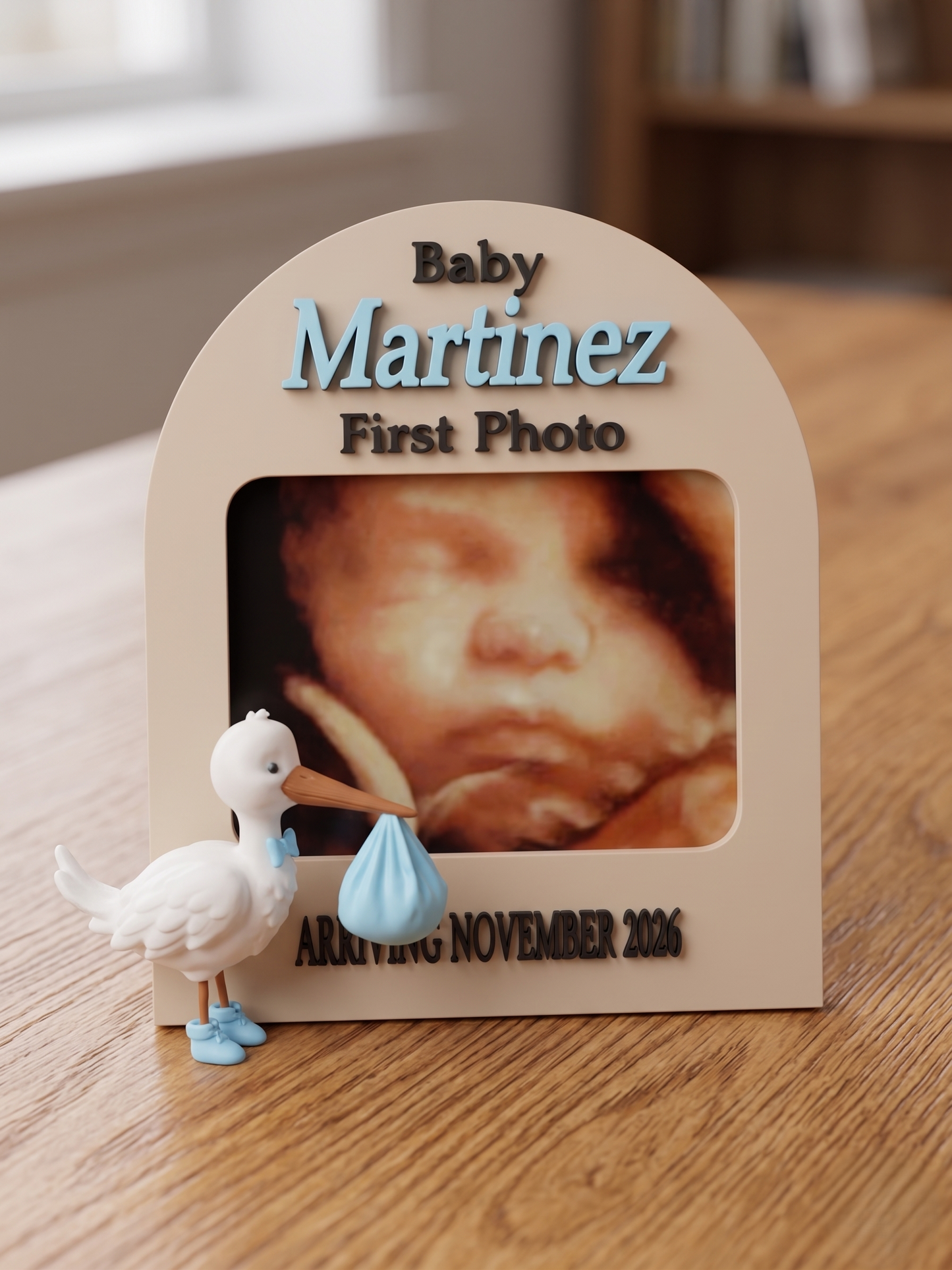 Personalized Ultrasound Fridge Magnet Frame | Custom Sonogram Pregnancy Announcement Keepsake, Baby Reveal Gift for Grandparents
