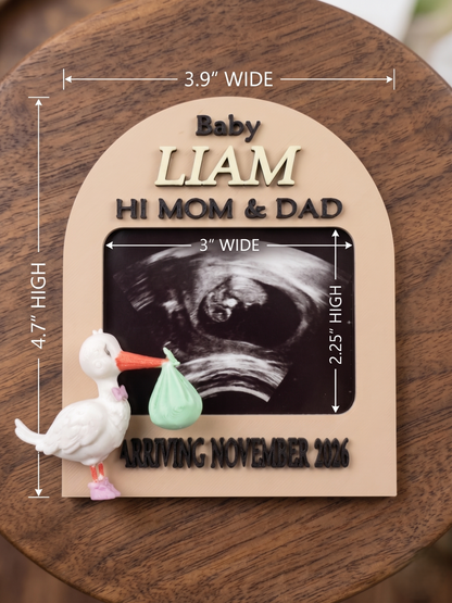 Personalized Ultrasound Fridge Magnet Frame | Custom Sonogram Pregnancy Announcement Keepsake, Baby Reveal Gift for Grandparents