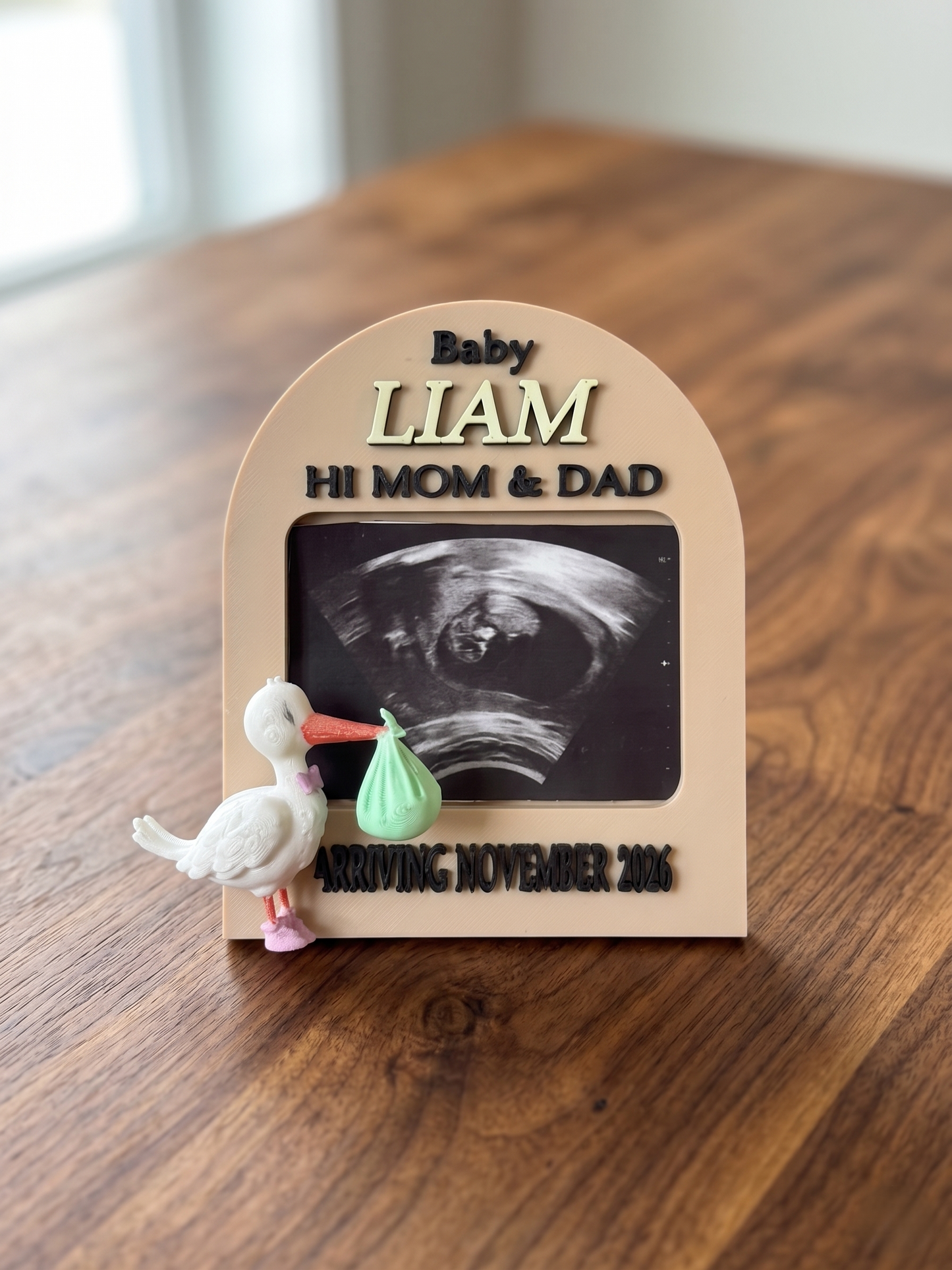 Personalized Ultrasound Fridge Magnet Frame | Custom Sonogram Pregnancy Announcement Keepsake, Baby Reveal Gift for Grandparents